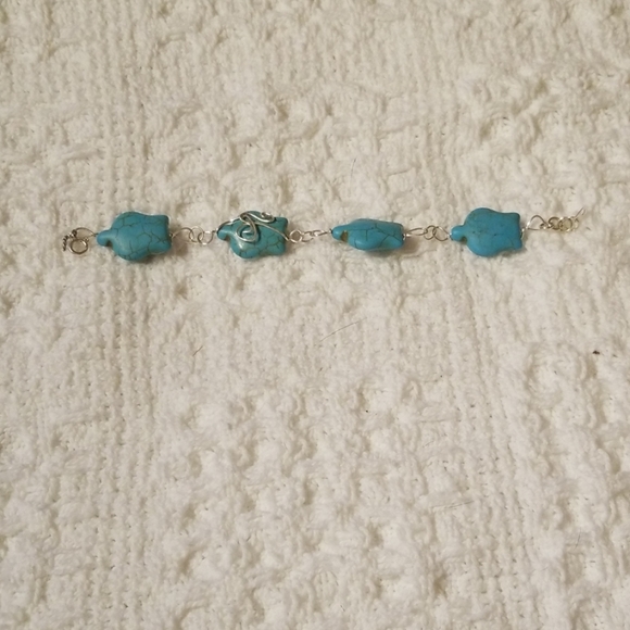 .925 sterling turquoise turtle bracelet - Picture 1 of 1